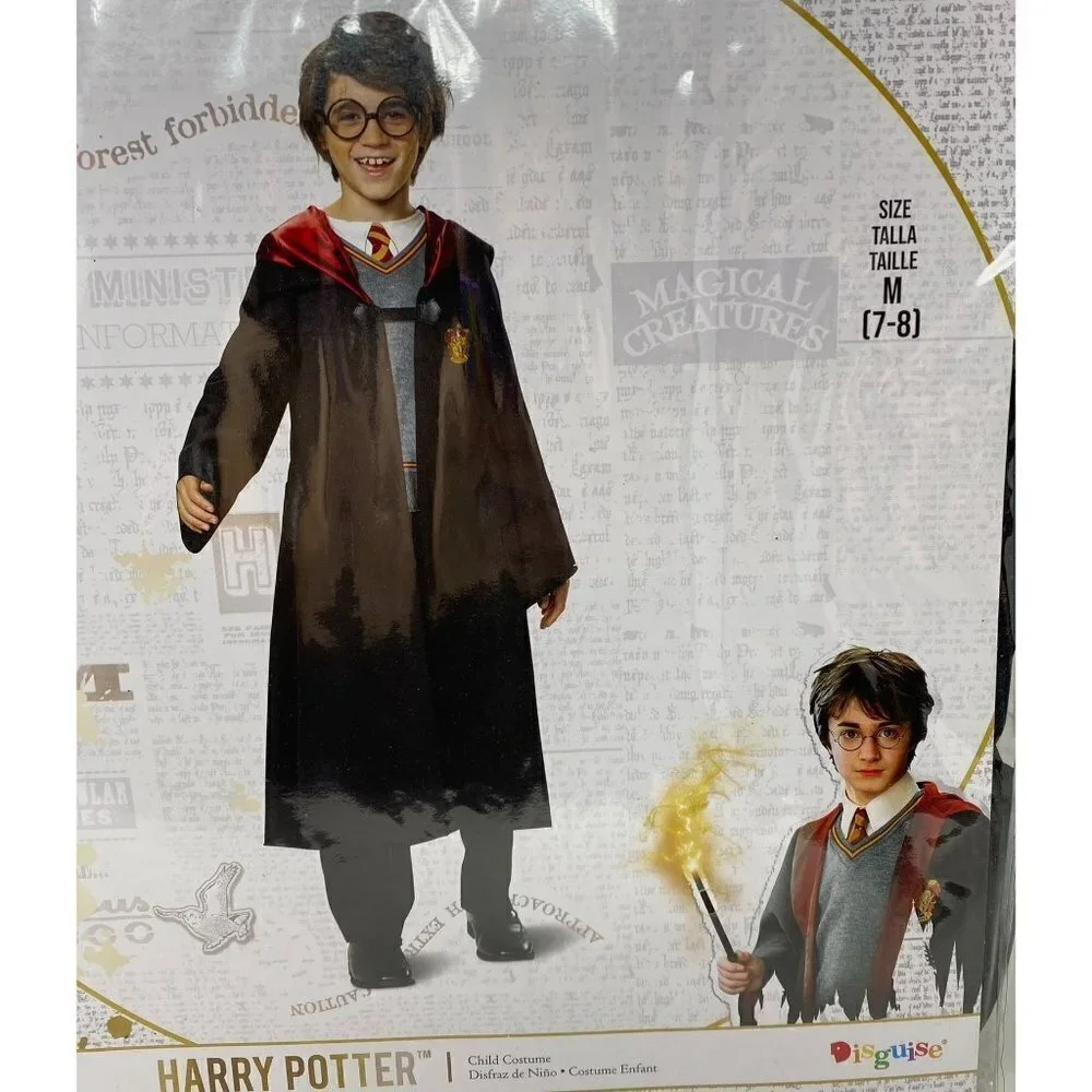Disguise Harry Potter Kids Official Wizarding World Top Attached Robe Med 7-8